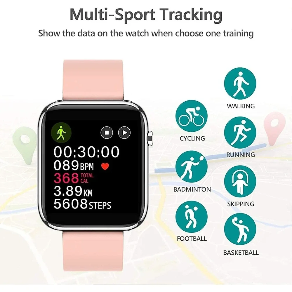 2025 Smart Watch For Women,‎ Waterproof Smartwatch Bluetooth iPhone Samsung Pink
